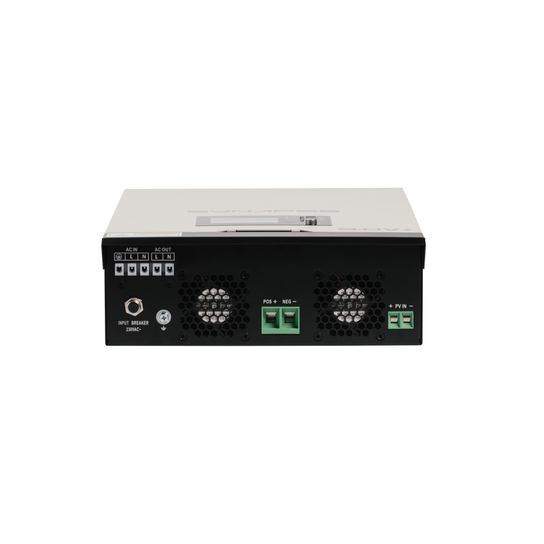 Front panel view of Synapse 3.0V+ inverter showing display and control interface