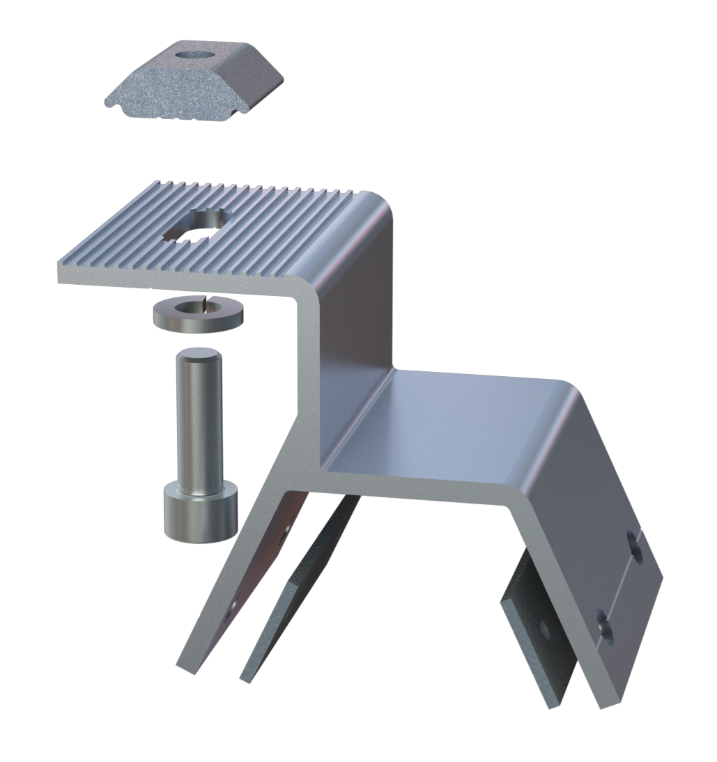 Vectis Full rail rooftop clamp IBR, 60mm & EPDM - Rubicon Installer Portal