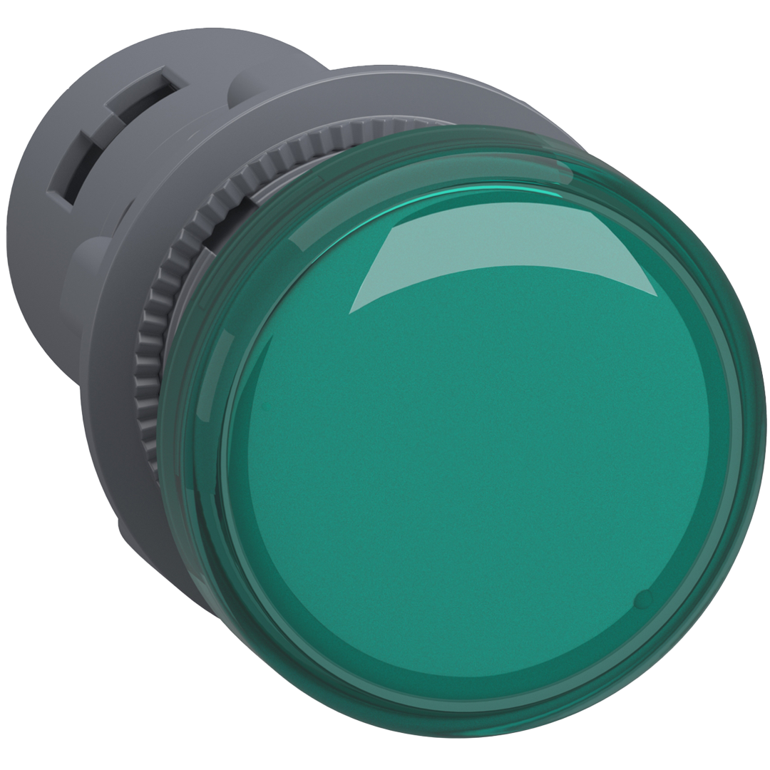 Schneider Monolithic pilot light, green, 220 - 230VAC