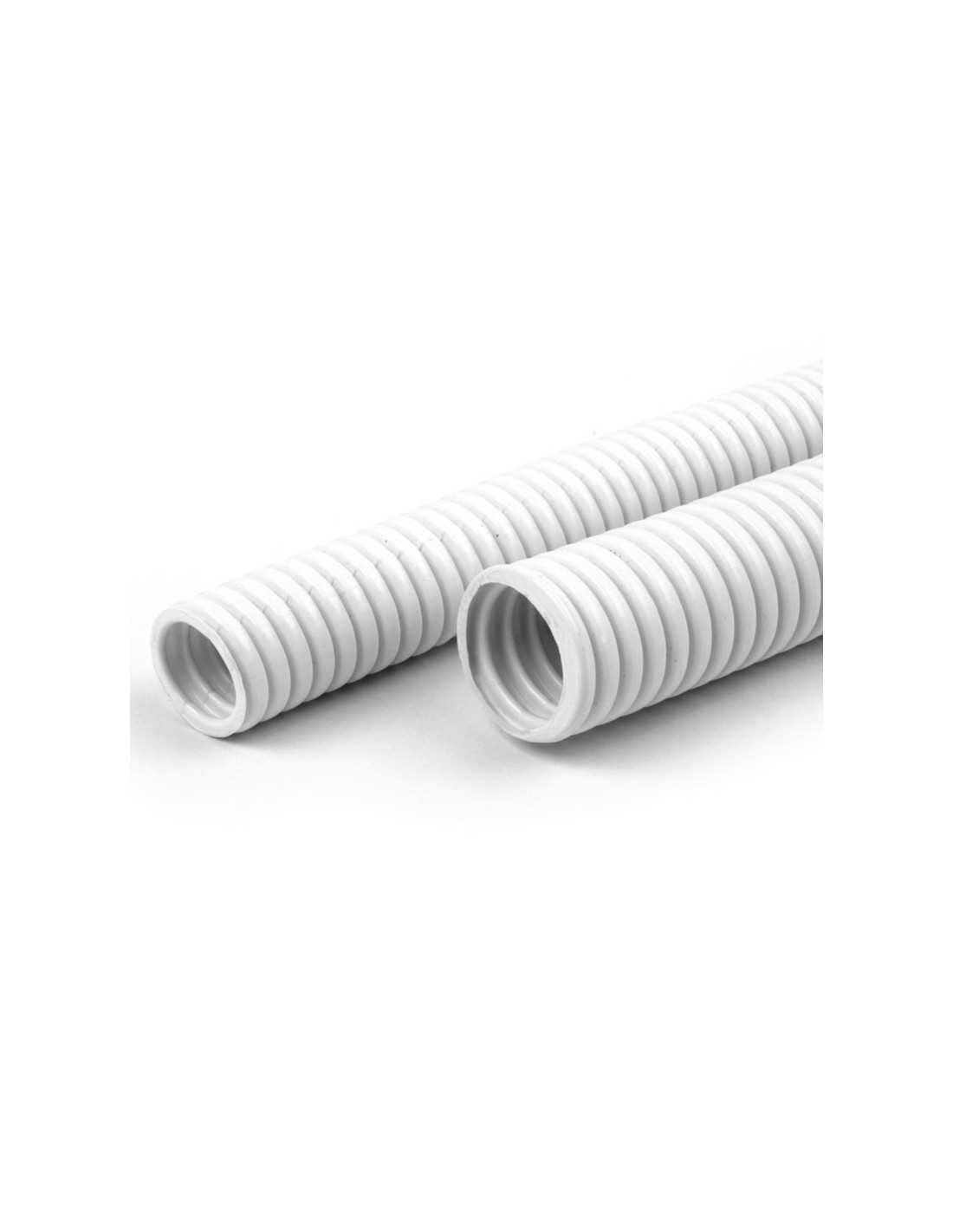 Hellermann Convoluted tubing, low impact, white, 50m