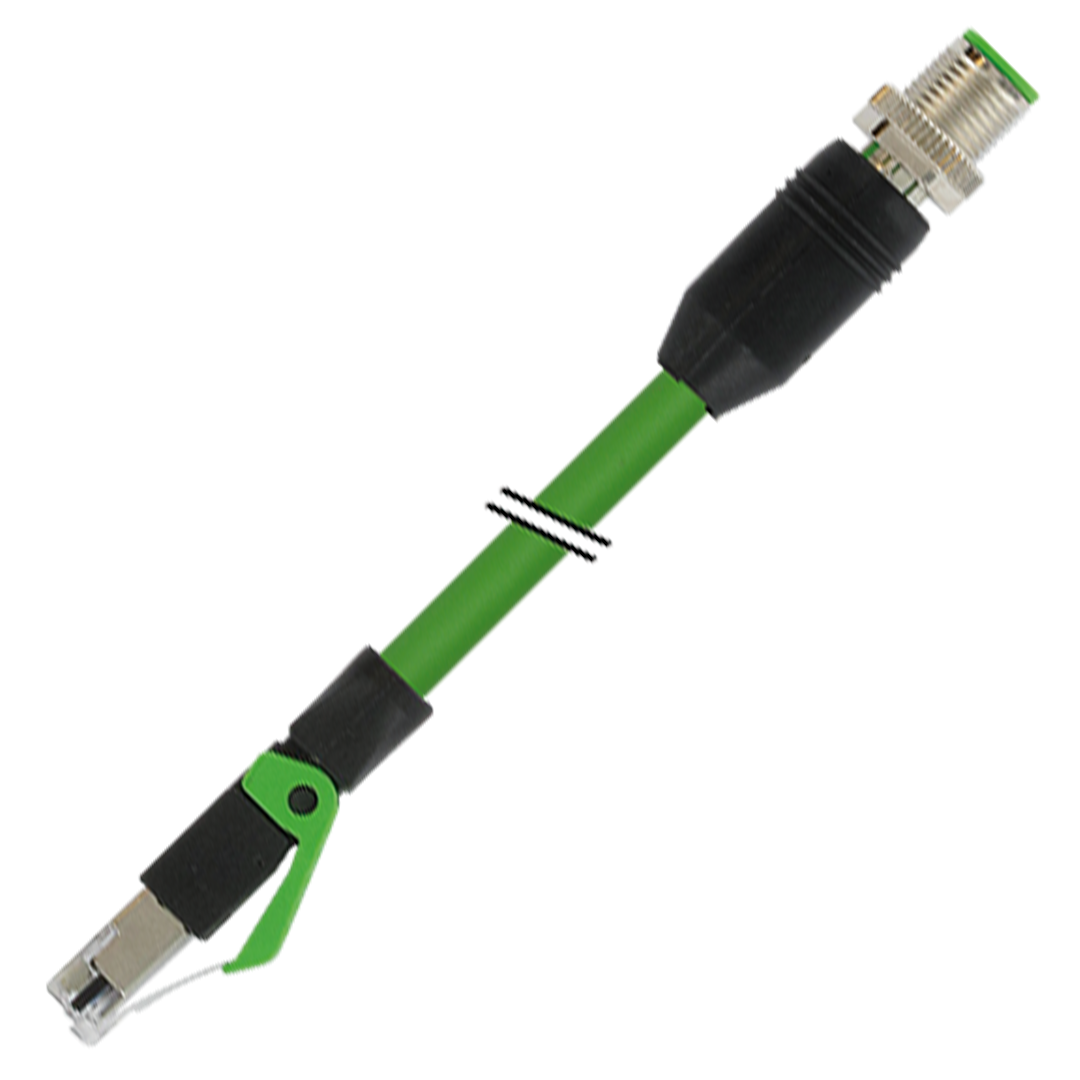 Murr M12 male 0° X-code / RJ45 malw 0°, 8-pole, shielded, 1m