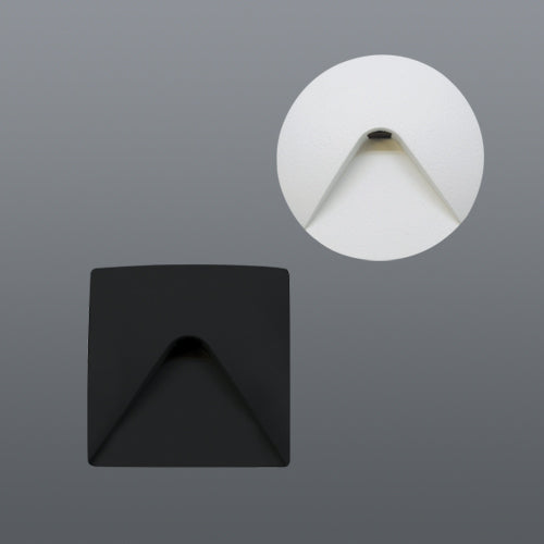 Diva LED Footlight, square, exterior downface, black