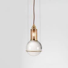 Globe Pendant, small, opal/sand gold, 2m