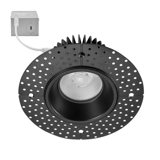 Downlight, round, anti-glare, black/chrome, 230V, 10W