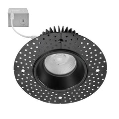 Downlight, round, anti-glare, black/chrome, 230V, 10W