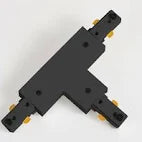 Black T-joint connector for 3-wire slim track lighting system
