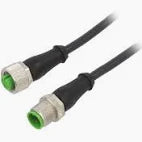 Murrelektronik M12 male 0°/female 90°, 4-pole, black, 5m