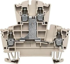 Weidmuller dark beige feed-through terminal block with screw connection, 2.5mm² capacity for DIN rail mounting