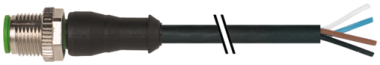 Murr M12 male 0° with cable, male, straight, 4-pole, 15m