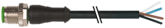 Murr M12 male 0° with cable, male, straight, 4-pole, 15m